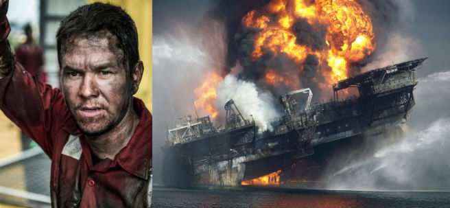 Una nuova immagine mostra Mark Wahlberg in fuga dalla Deepwater Horizon in fiamme