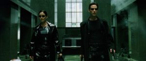 Keanu Reeves and Carrie-Anne Moss in The Matrix (1999)