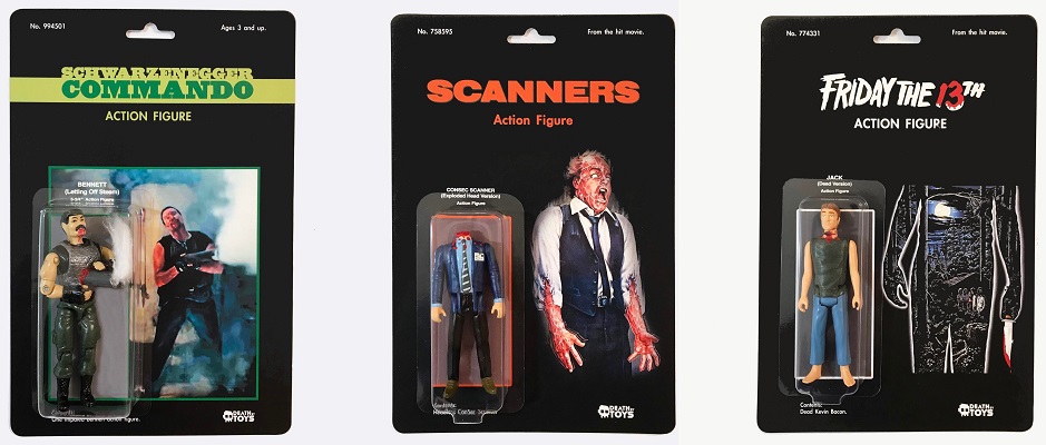 8 action figures customizzate per 8 celebri morti da film degli anni ’80 Dan Polydoris action figures customizzate morti anni '80 scanners venerdì 13