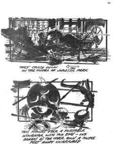 jurassic park morte john hammond storyboard 1993