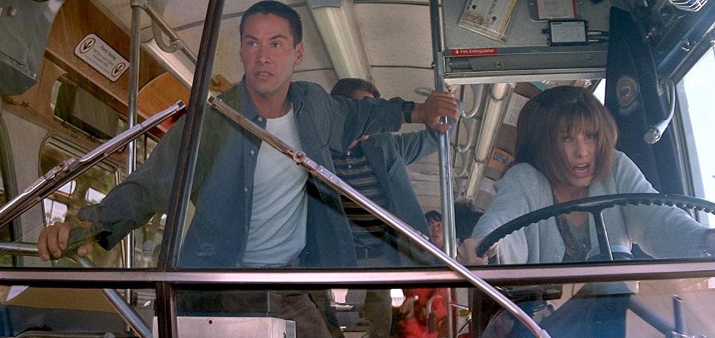 Sandra Bullock e Keanu Reeves in Speed (1994)
