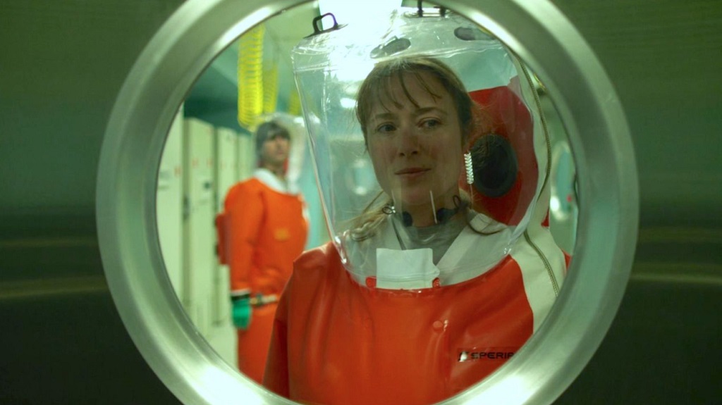 Jennifer Ehle e Demetri Martin in Contagion (2011) film Jennifer Ehle e Demetri Martin in Contagion (2011) film