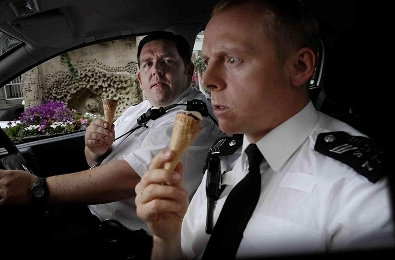 Nick Frost e Simon Pegg in Hot Fuzz (2007)