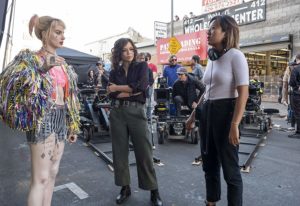 Rosie Perez, Margot Robbie e Cathy Yan in Birds of Prey set