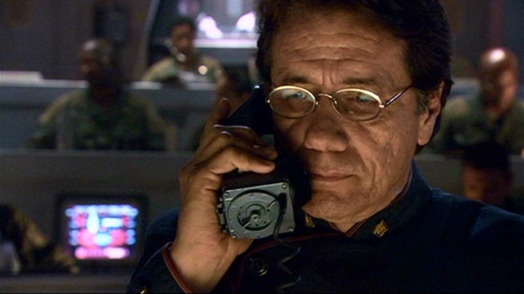 Edward James Olmos in Battlestar Galactica Edward James Olmos in Battlestar Galactica