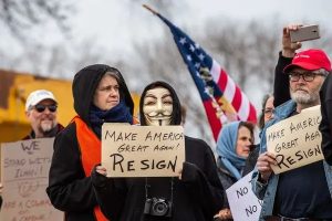 v per vendetta maschera protesta USA