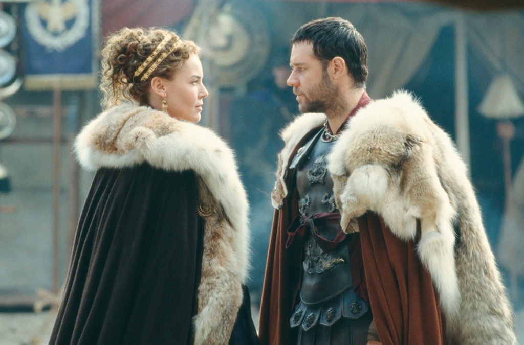 Russell Crowe e Connie Nielsen in Il gladiatore (2000)