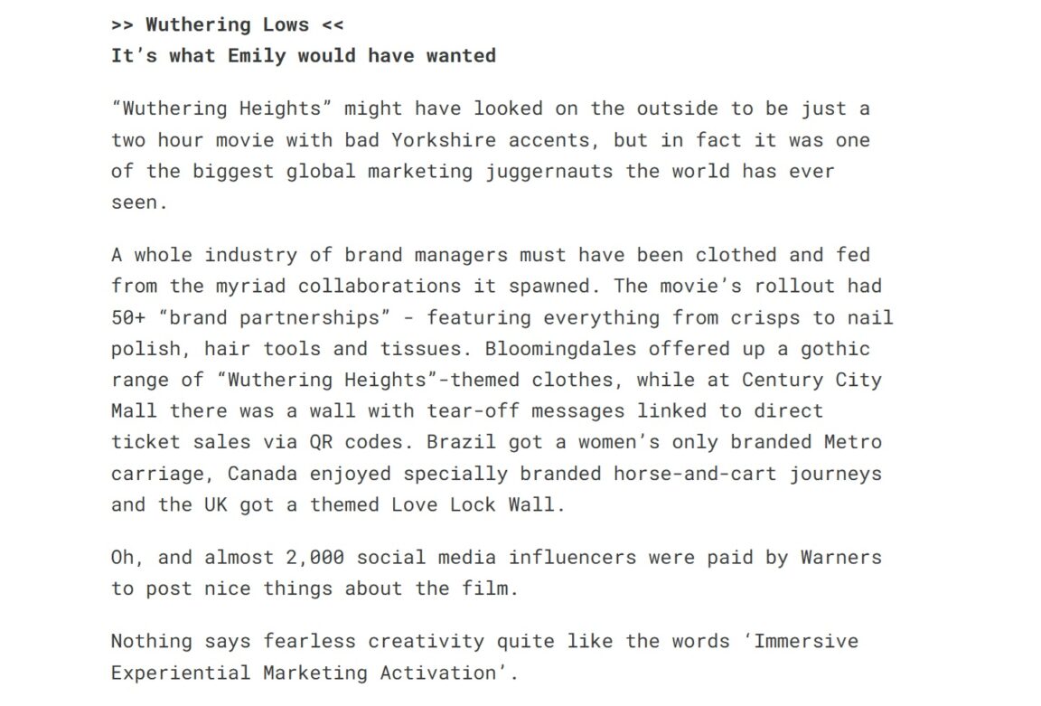 film emerald Cime tempestose (2026)