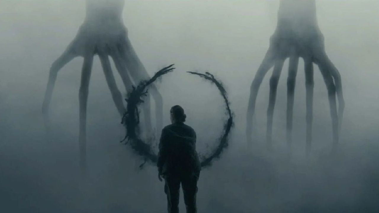 Una scena di comunicazione aliena in Arrival