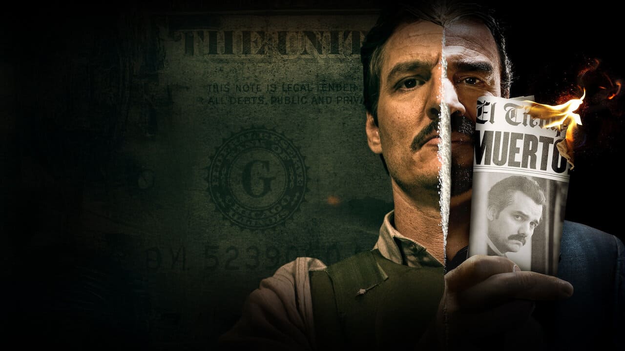 Pedro Pascal in un poster di Narcos