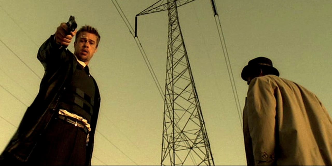 Brad Pitt in una scena di Seven