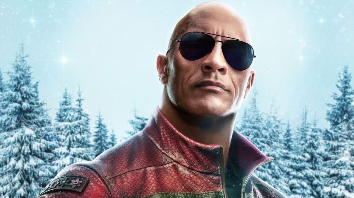 Dwayne Johnson nel poster di Uno Rosso